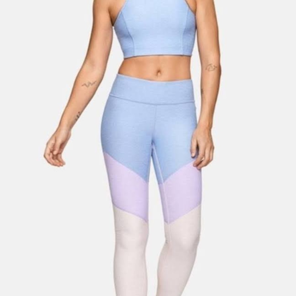NWOT Outdoor Voices Leggings Tri-Color (Blue Pink Purple)